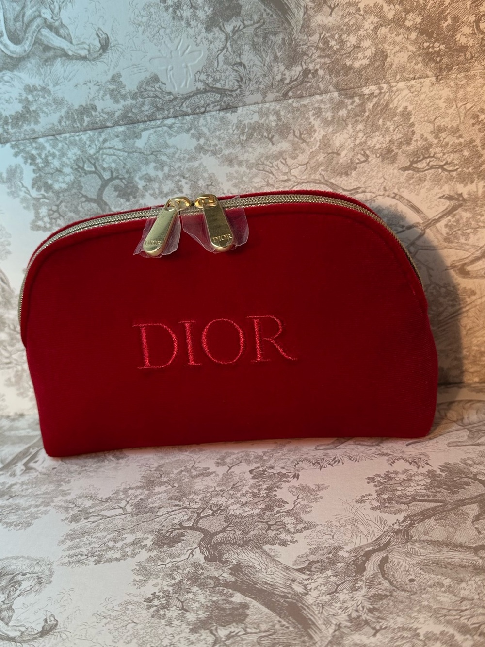 Dior Red Velvet Pouch